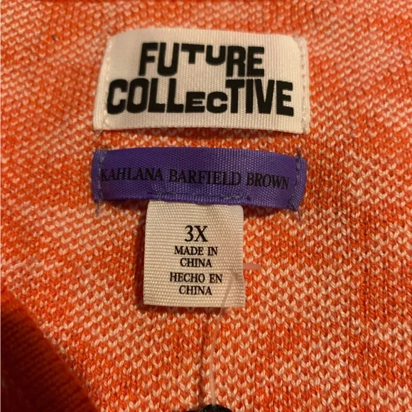 Future Collective 3X NWTgsold out! Rare  Orange and White Crop Top - Picture 4 of 7